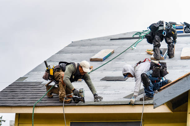 Professional Roofing technician working in Elkton, OR